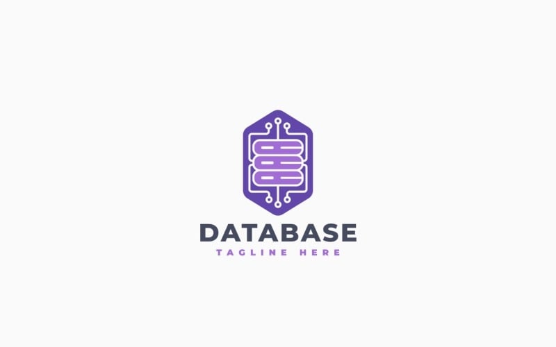 Design de modelo de logotipo para servidor de banco de dados