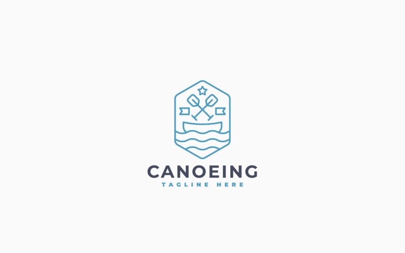 Modèle de logo pour le canoë-kayak
