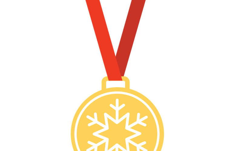 Realistische Vektorvorlage für eine Goldmedaille und ein Band