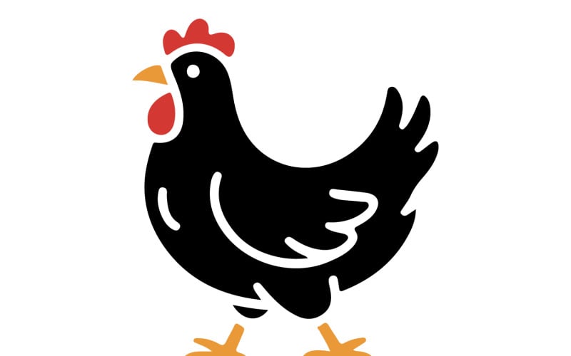 Czarny kurczak na białym tle