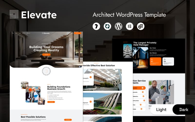 Elevate – minimalistyczny szablon WordPress Elementor dla architektury i budownictwa