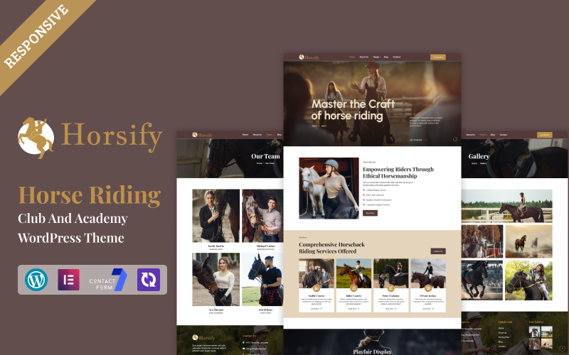 Paardrijclub en academie multifunctioneel WordPress Elementor-thema