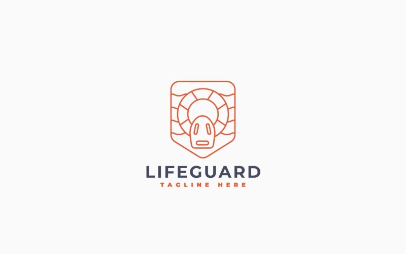 Sjabloon voor een logo van een strandwacht