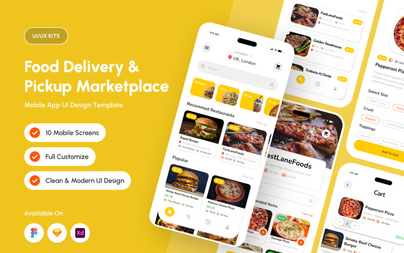 Yumicio - Mall för marknadsplatsapp för matleverans och upphämtning