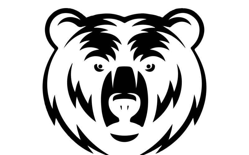 Un logo dal design audace raffigurante un potente orso grizzly
