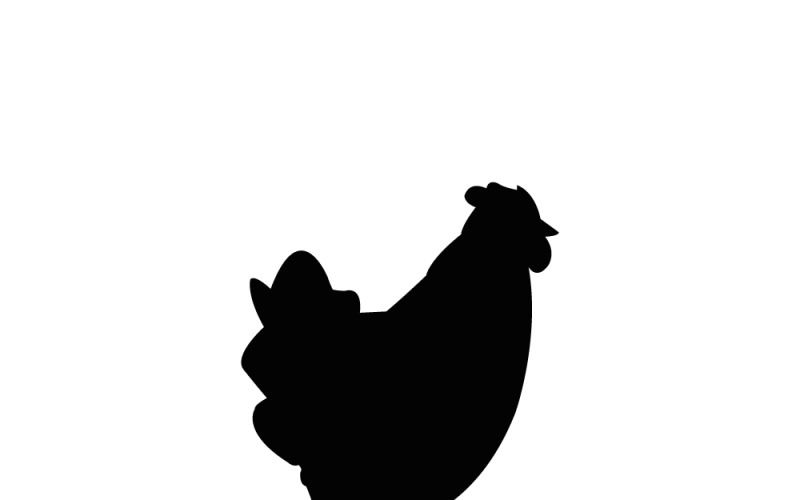 Grafika wektorowa z sylwetką kury lub kurczaka