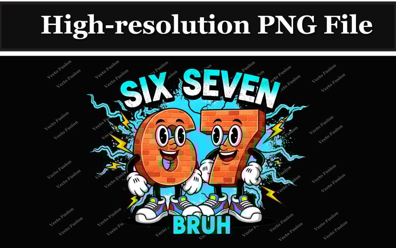 67 Meme PNG Sex Sju Brainrot, Barnspel Italienskt Brainrot Meme, Gen Alpha Slang Utskrivbart