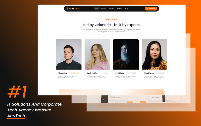 Modèle de site web HTML5 pour AnuTech - Agence de solutions informatiques et SaaS