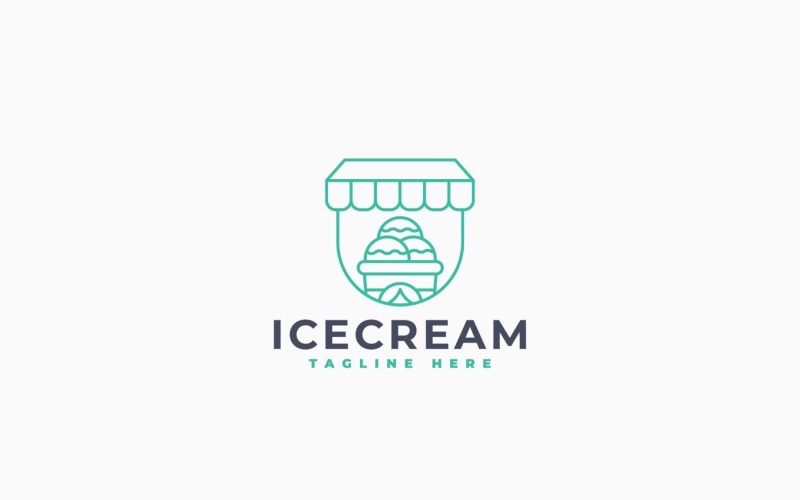 Modello di progettazione del logo del carretto dei gelati