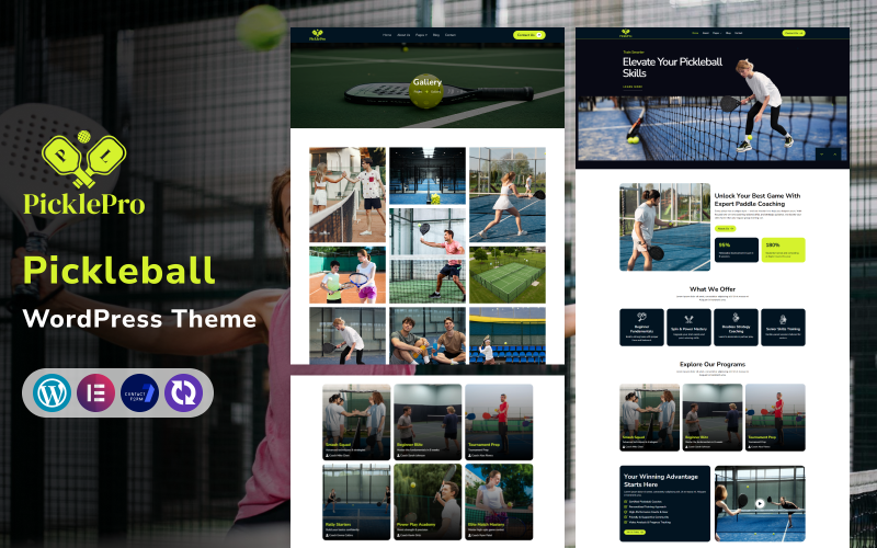 PicklePro – Tema WordPress para Academia de Pickleball e Clube Esportivo