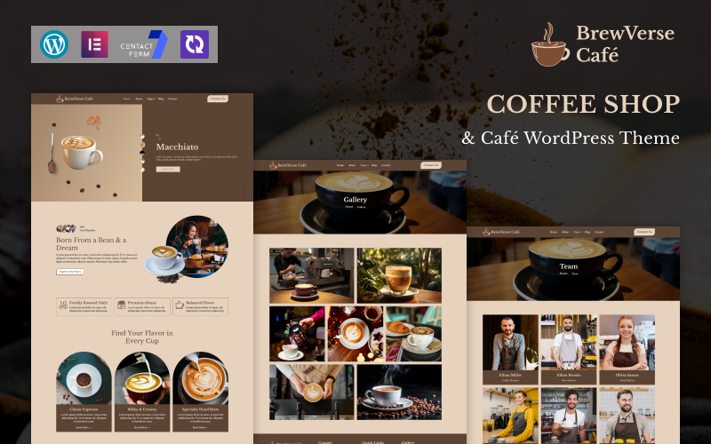 BrewVerse Café – Tema WordPress per bar e caffetterie