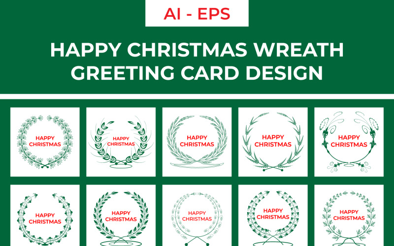 Grußkartendesign mit Weihnachtskranz