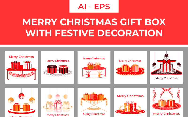 God jul presentask med festlig dekoration