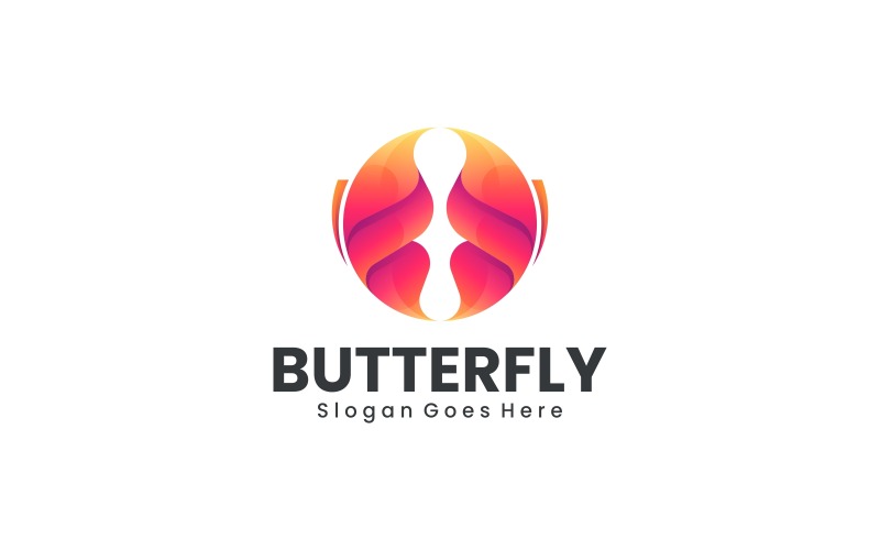 Modern abstract vlinderlogo met kleurverloop