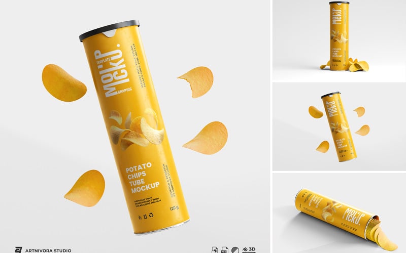 Mockup-ontwerp voor een chipskoker