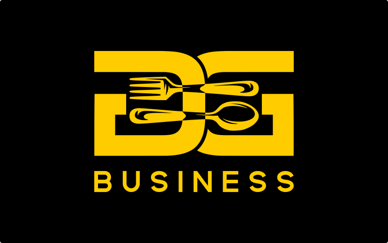 Modèle de logo de restaurant avec la lettre GG