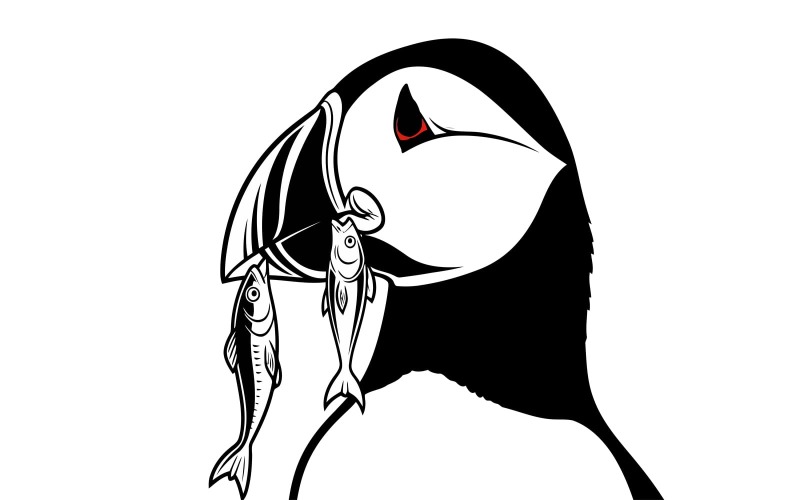 Illustration vectorielle d'une orque sautant avec un poisson dans la gueule, isolée sur fond blanc.