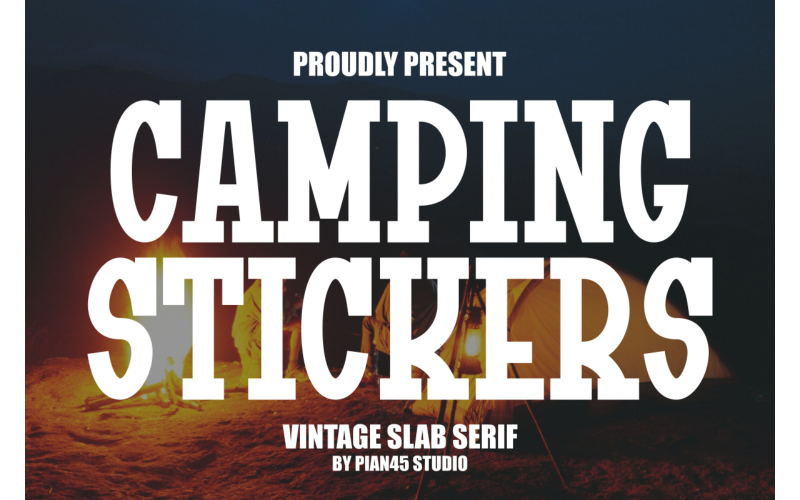 Adesivi da campeggio - Vintage Slab Serif