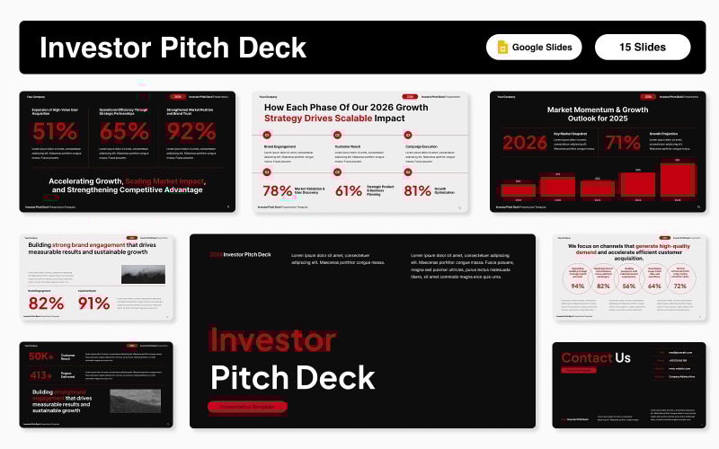 Modello di presentazione per investitori su Google Slides
