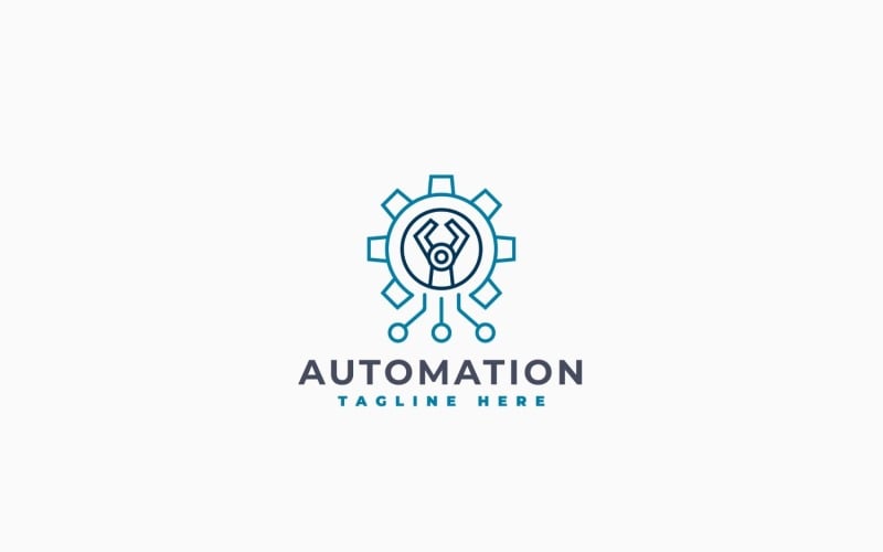 Modello di progettazione del logo della macchina di automazione
