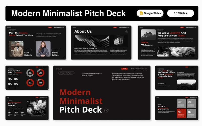 Modern Minimalist Sunum Dosyası Google Slaytlar Şablonu