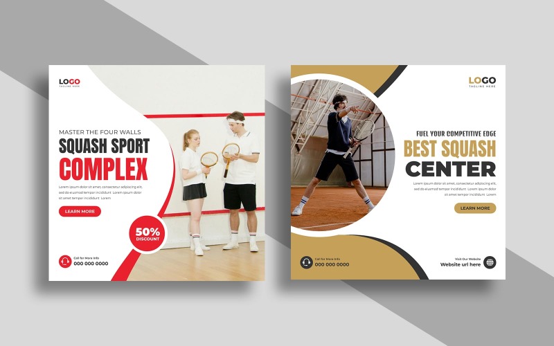 Szablon posta w mediach społecznościowych Squash Sport Wersja 1