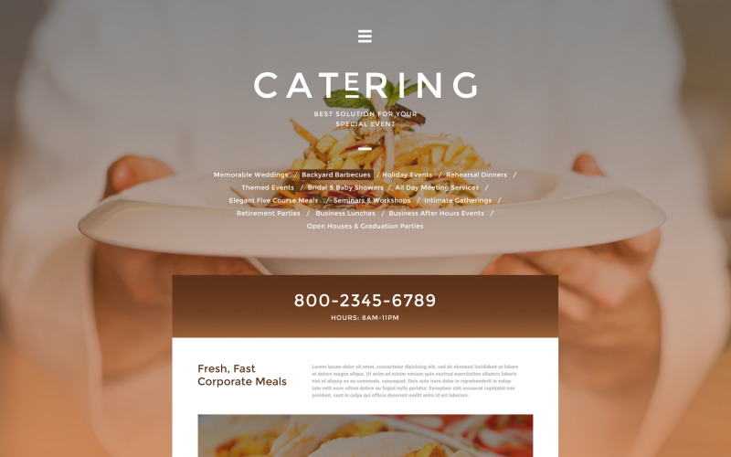 шаблон сайта catering solutions