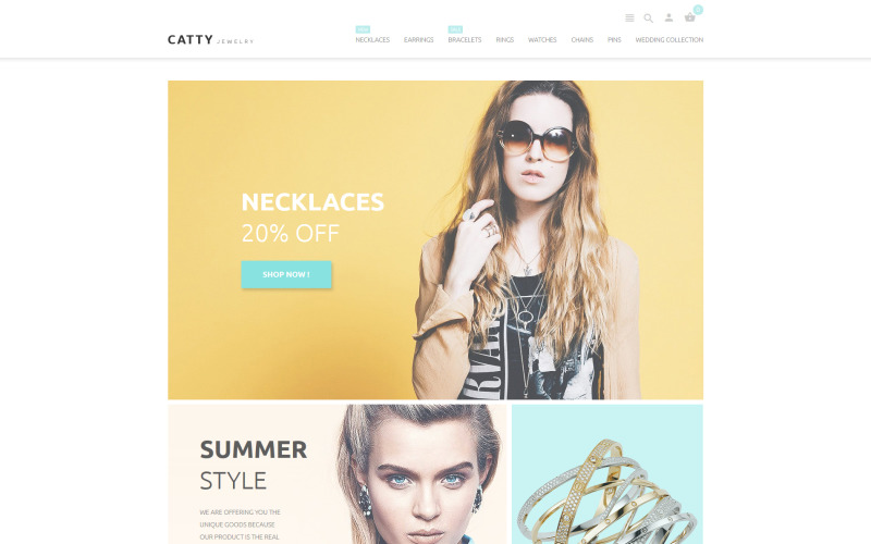 Catty Jewelry PrestaShop шаблон