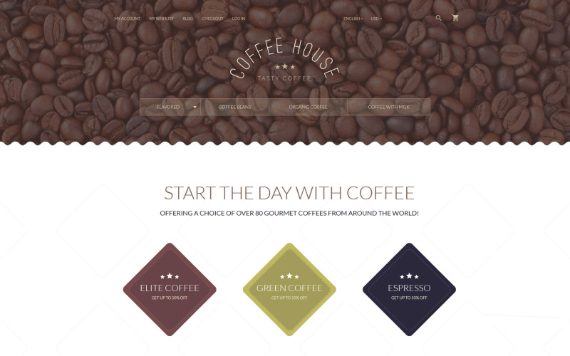 кофейня magento тема