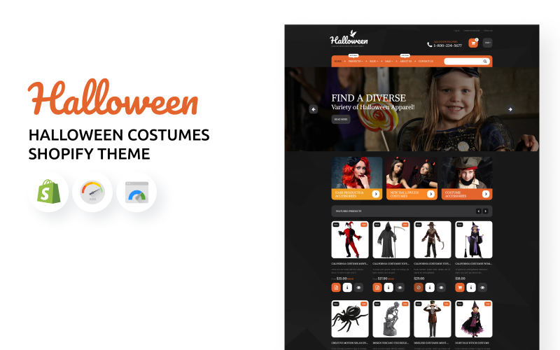 Costumes d'Halloween Thème Shopify