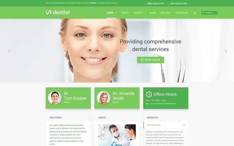 Dentist responsive Joomla Template