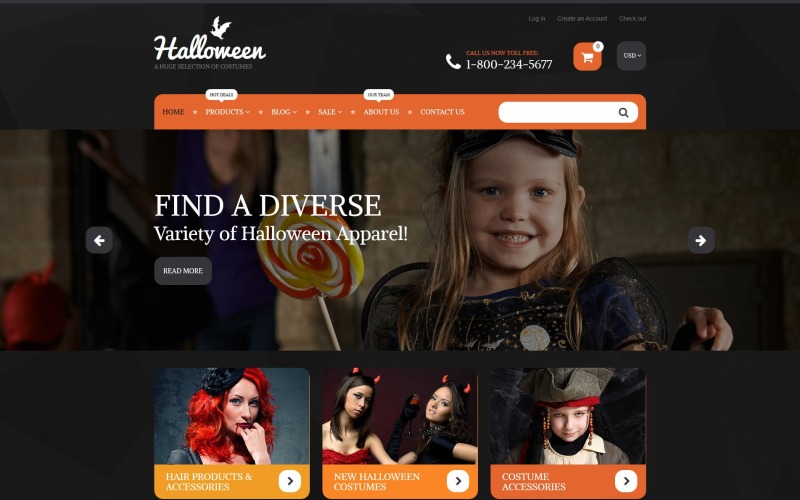 хэллоуин костюмы shopify тема