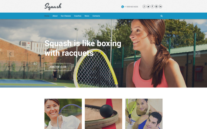 Modèle de site Web de squash