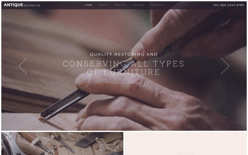 Modello di sito Web di restauro antico
