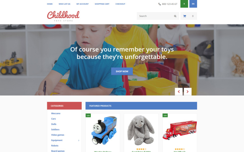 Modello OpenCart per l'infanzia
