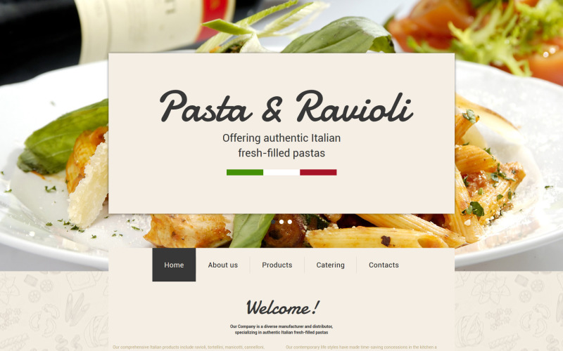 Modelo de site de restaurante italiano