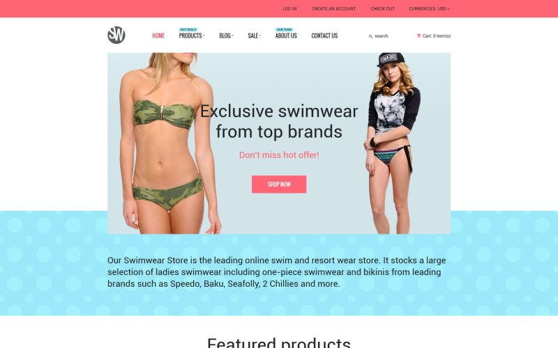 Tema de Shopify de trajes de baño