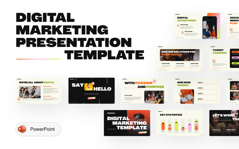 Alabasta – Modern digital marknadsföring PowerPoint-mall