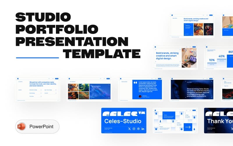 Celes – Studio Portfolio PowerPoint Presentation Template