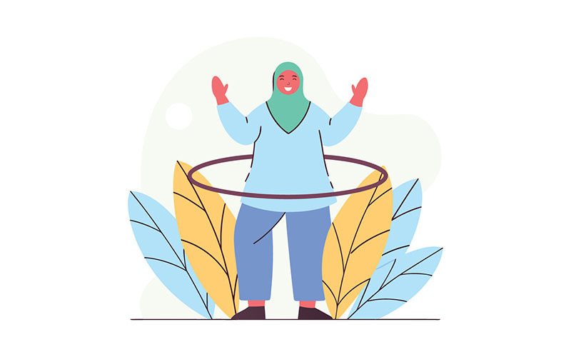 Handritad tankeväckande muslimsk författares journalingillustration