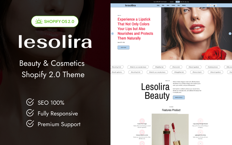 Lesolira | Tema Shopify 2.0 per bellezza e cosmetici