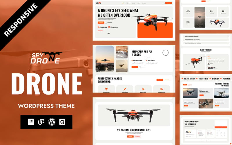 Spy-Drone - Drone Aerial Video & Photography Elementor WordPress Theme