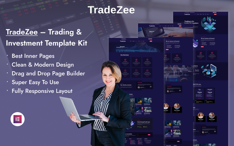 TradeZee – Набір шаблонів елементів для торгівлі та інвестицій