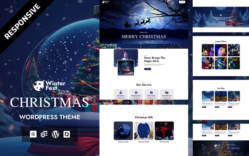 Winter Fest - XmasWonder Feestelijke Evenementen & Kerstviering WordPress Elementor Thema