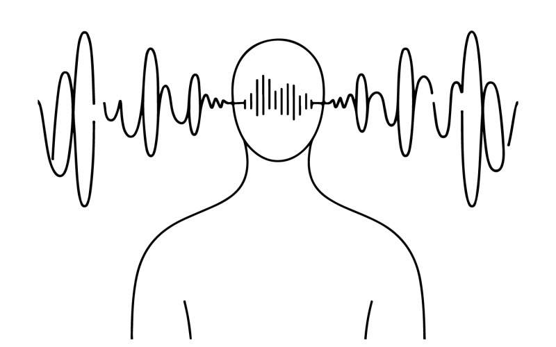 Eine Illustration, die die gelassene Silhouette eines Menschen darstellt.