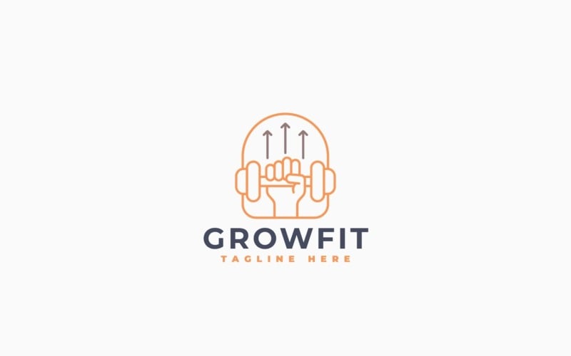 Дизайн шаблону логотипу Grow Fitness