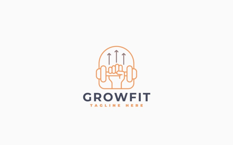 Grow Fitness logo-sjabloonontwerp