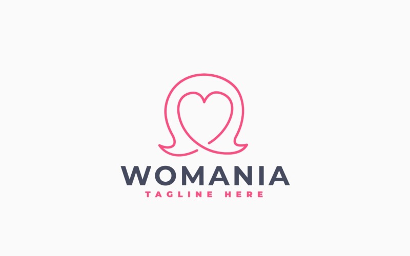 Logo-sjabloon voor een vrouw met een liefdesthema