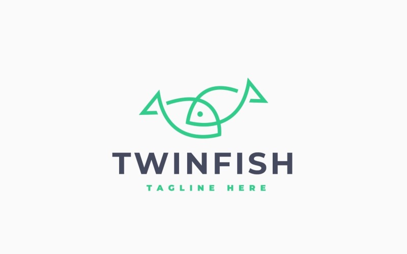 Minimalistisches Twin Fish Logo-Vorlagendesign