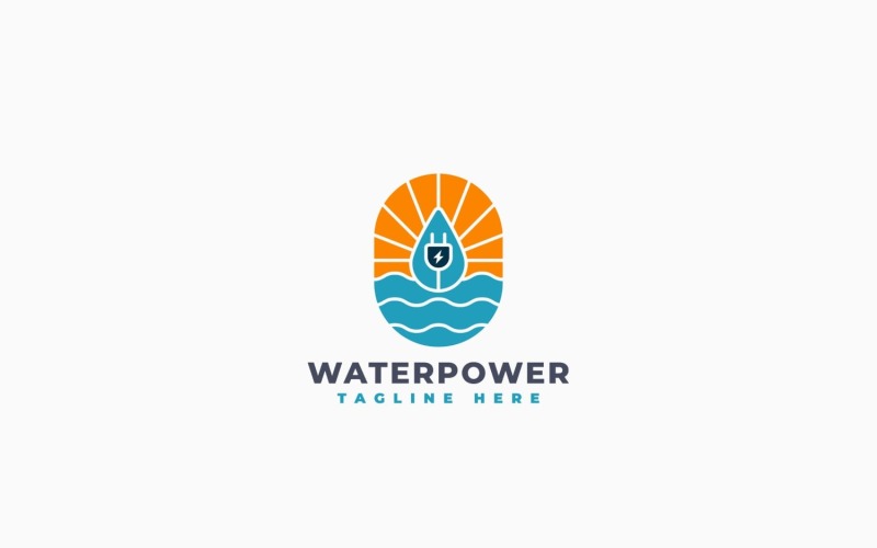 Modèle de logo pour l'énergie hydraulique